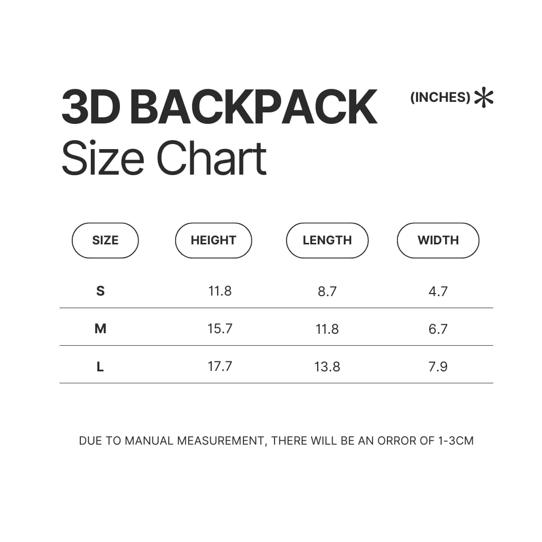 3D Backpack Size Chart - Night in the Woods Store