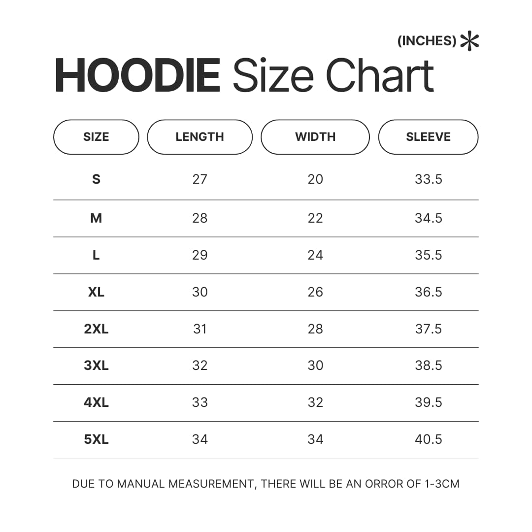 Hoodie Size Chart - Night in the Woods Store