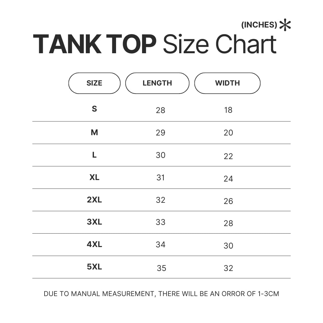 Tank Top Size Chart - Night in the Woods Store