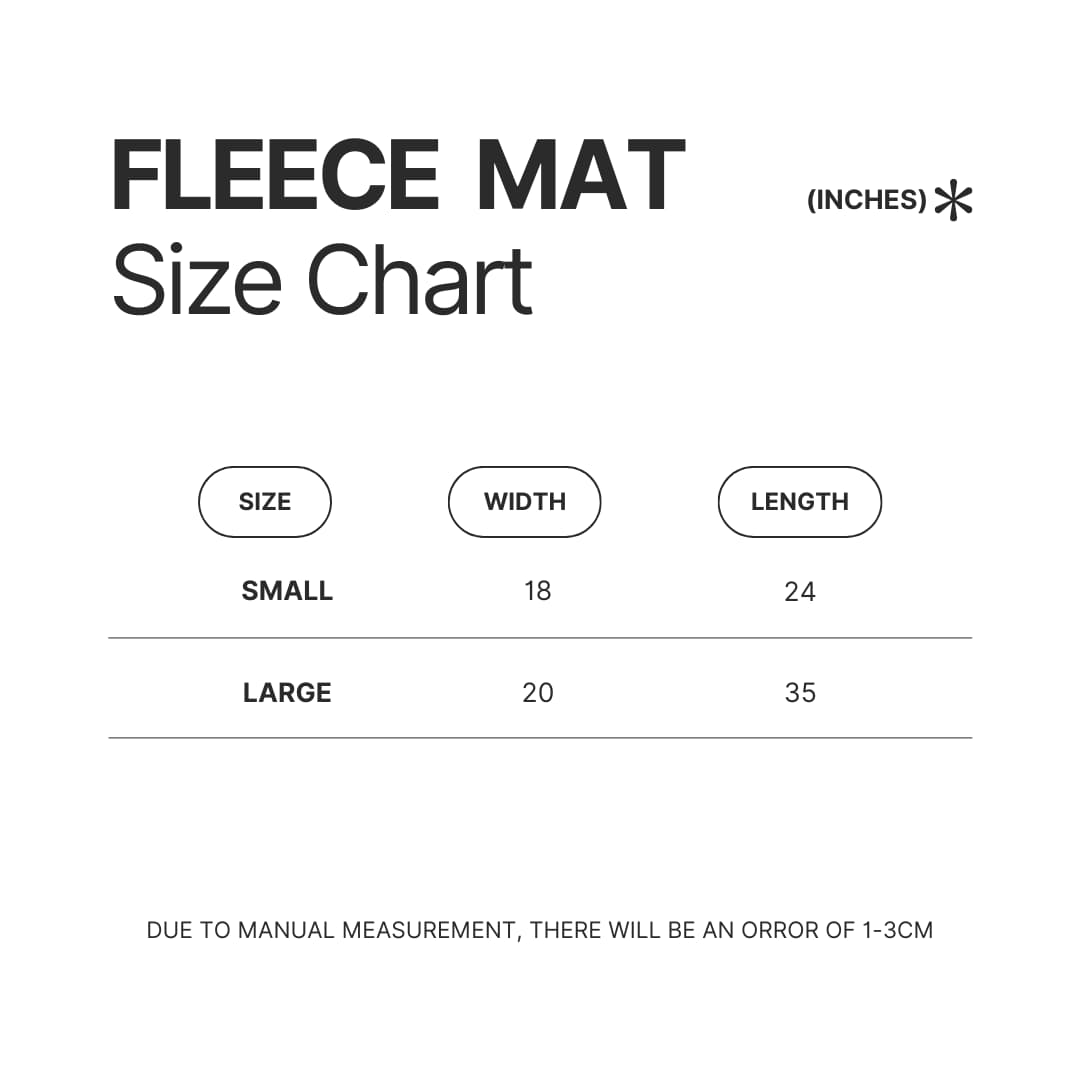 Fleece Mat Size Chart - Night in the Woods Store