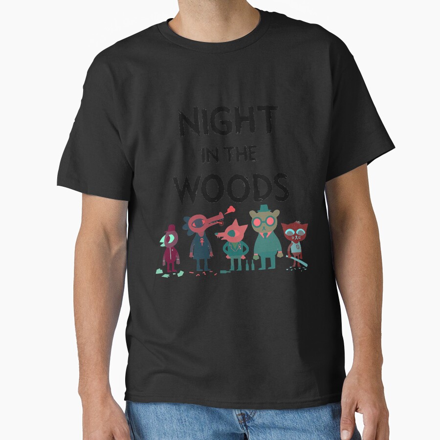 Hot Collection Night In Woods Black Text T-shirt - Image 2