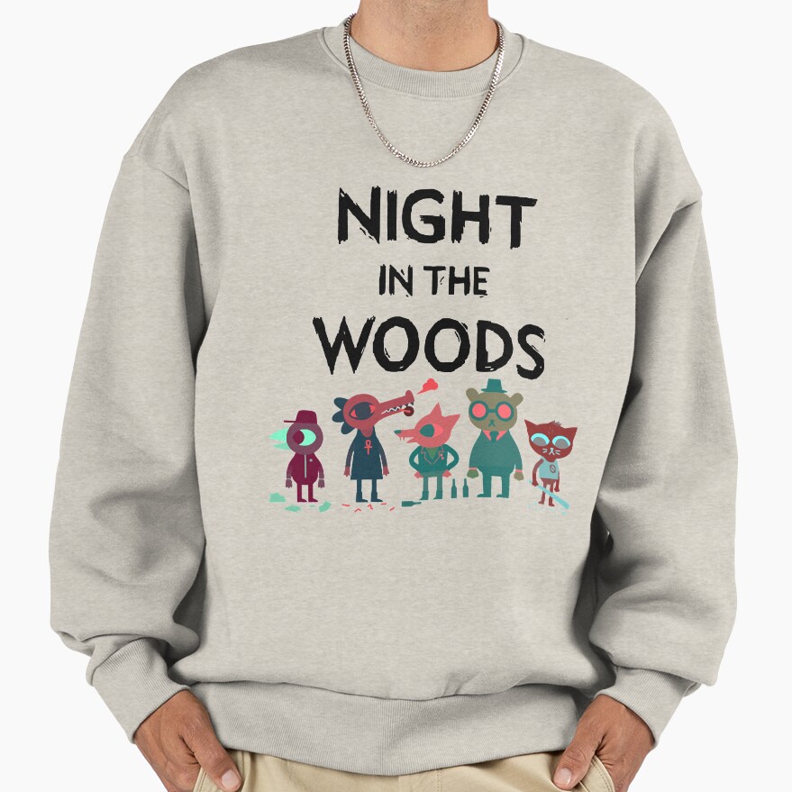 Hot Collection Night In Woods Black Text Sweatshirt - Image 3