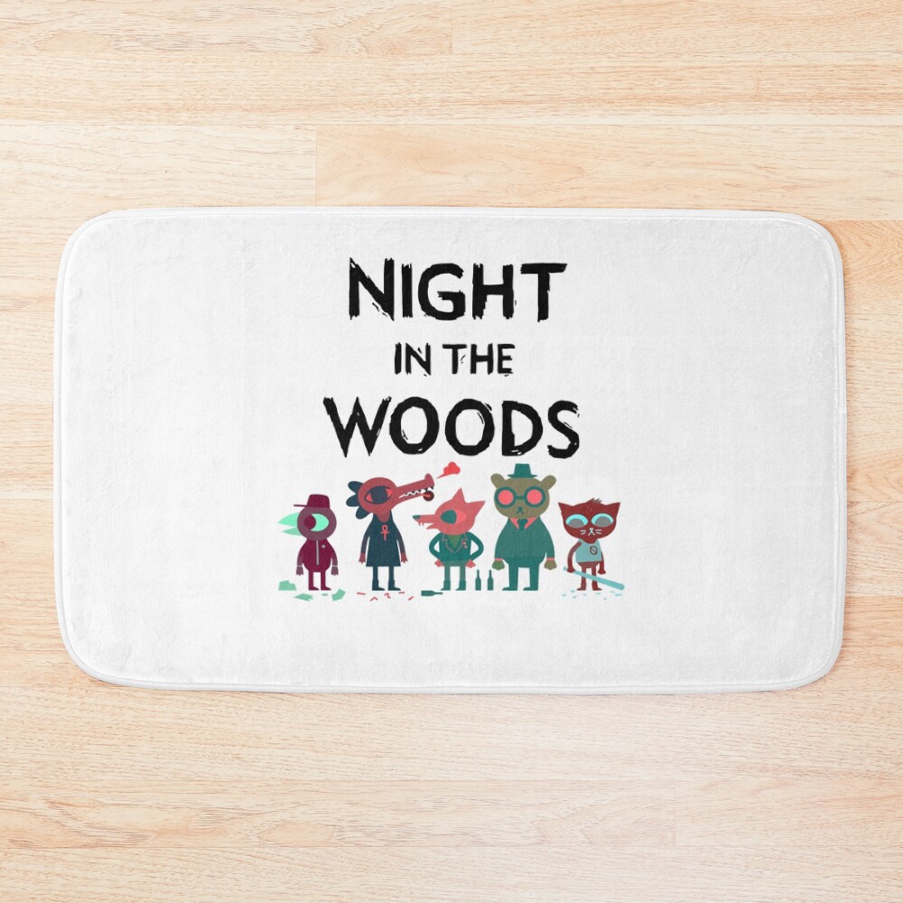 Night In Woods Black Text Bath Mat