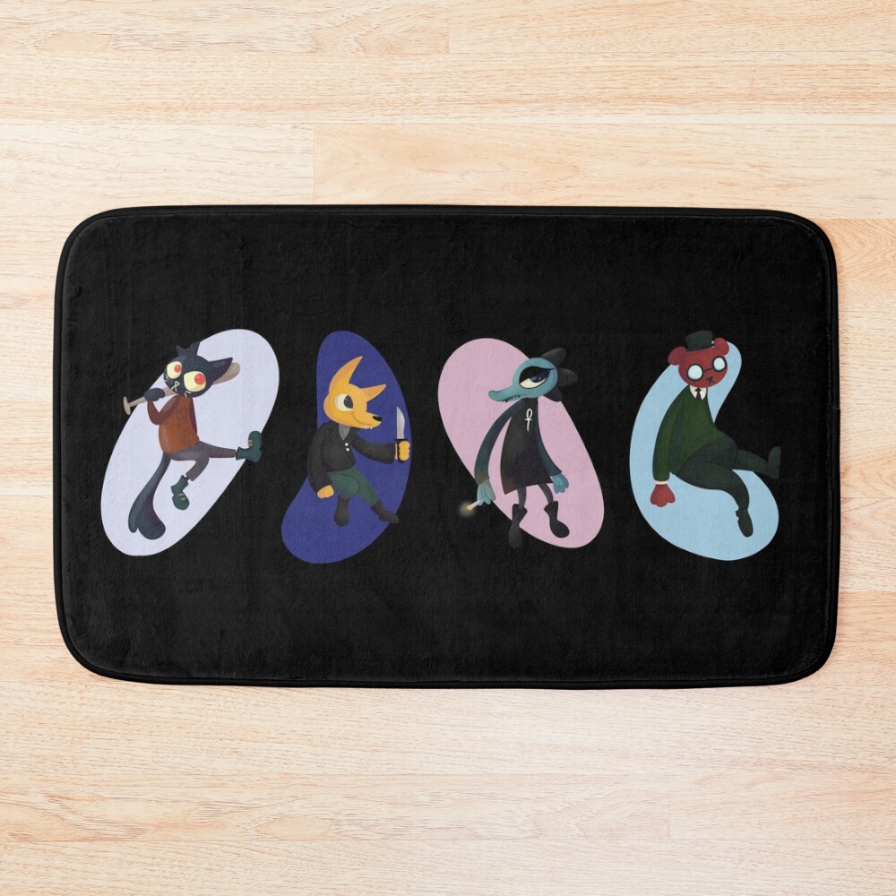 Night In The Woods Angus, Bea, Gregg, Mae Bath Mat