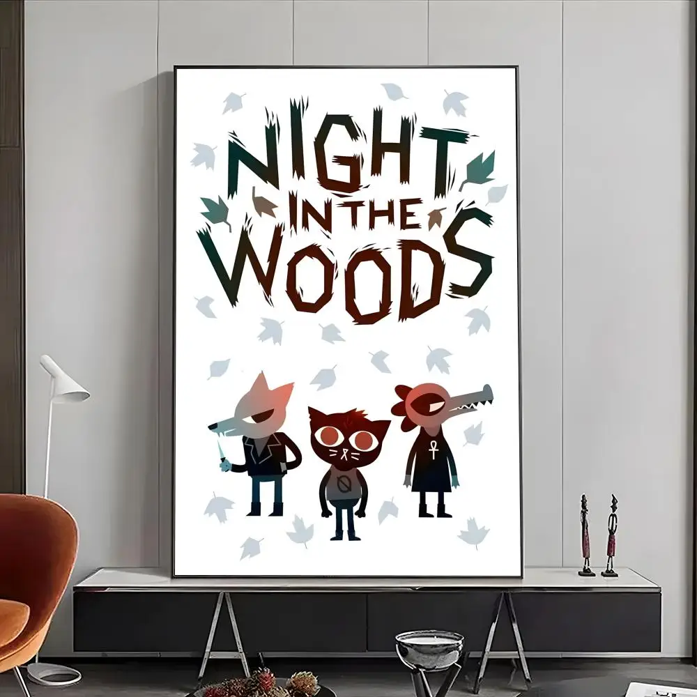 Game Night in the Woods Retro Wall Art