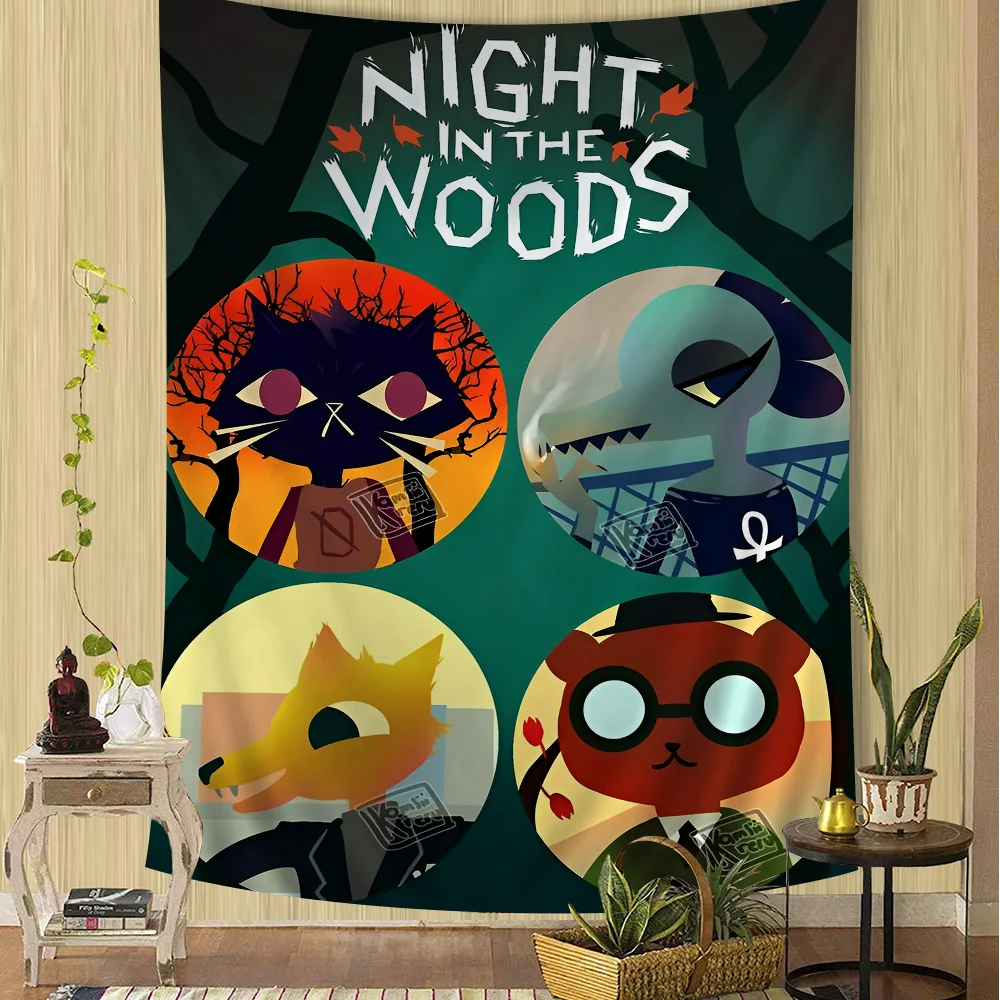 Night in the Woods Main Characters Collage Tapestry